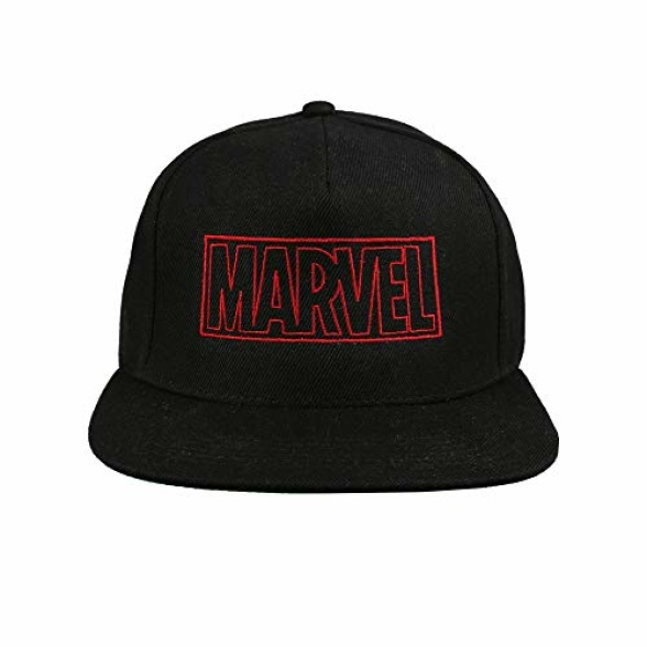 Marvel Men's Line Logo Baseball Cap, Black (Black Blk), One Size UK