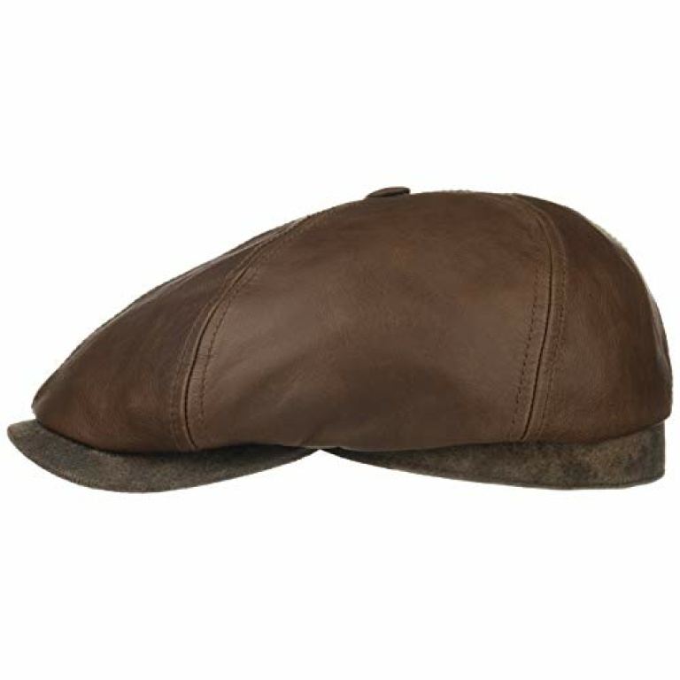 Stetson Brooklin Leather Flat Cap Men Men´s Winter caps hat with Peak