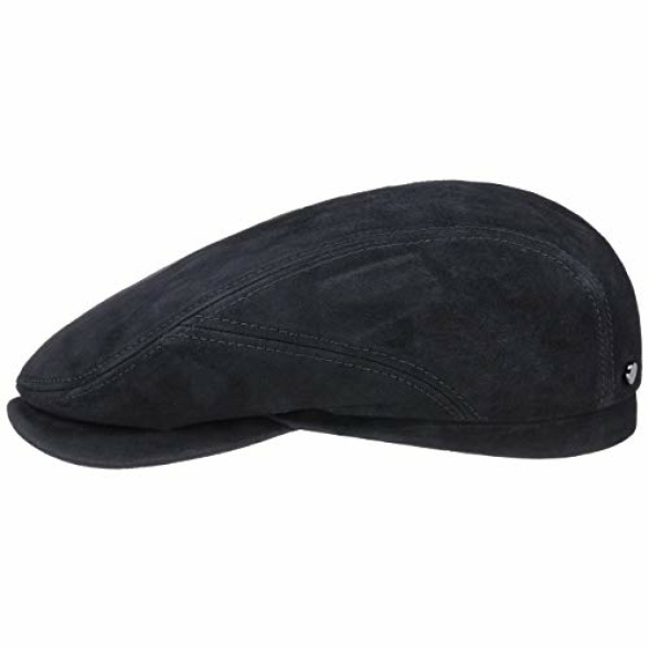 Stetson Goat Suede Flat Cap Men Made in Germany Leather Ivy hat