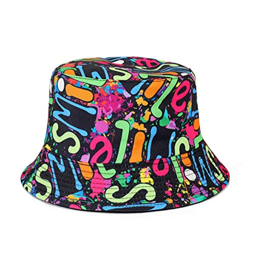 MengPa Unisex Bucket Hat Summer Travel Sun Fisherman Hats Reversible Funky Caps & Hats Shop