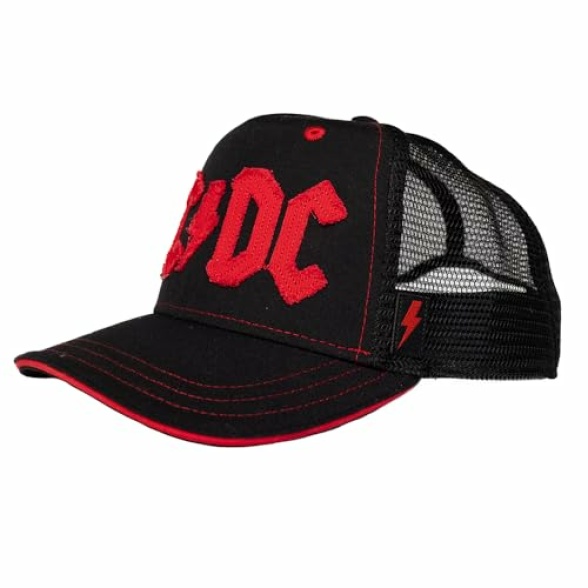 ACDC Distressed Embroidered Trucker Cap - 100% Recycled Polyester Black - Image 4