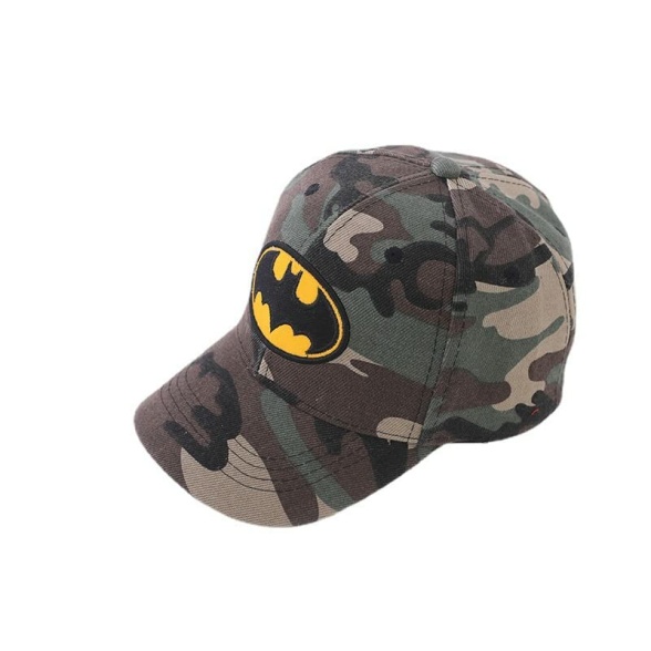 APDDHJ Batman Baseball Cap with Velcro 52-54cm Camouflage Colour Batman Printed Popular for Summer Baseball Caps Cotton Caps for Kids, Adjustable Baseball Cotton Caps for Boys
