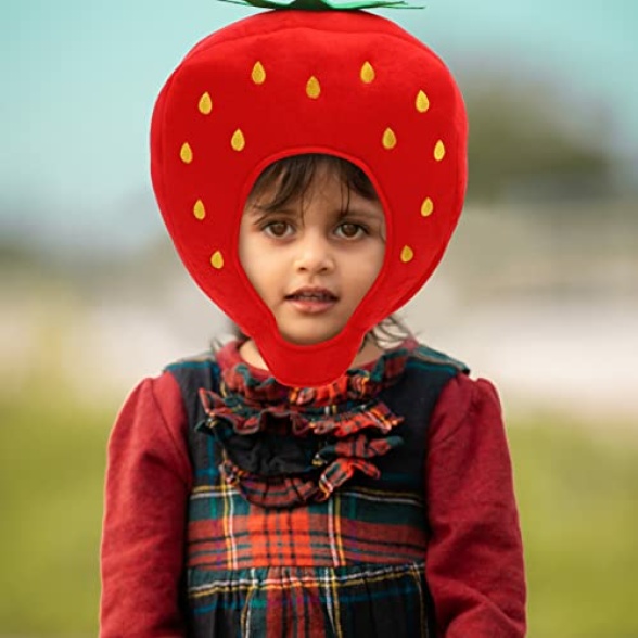 Alipis Strawberry Hat Funny Fruit Headwear: Strawberry Cosplay Cap One Size Strawberry Cap Plush Fun Fruit Hats Carnival Head Cover for Carnival Cosplay Dress Up - Image 6