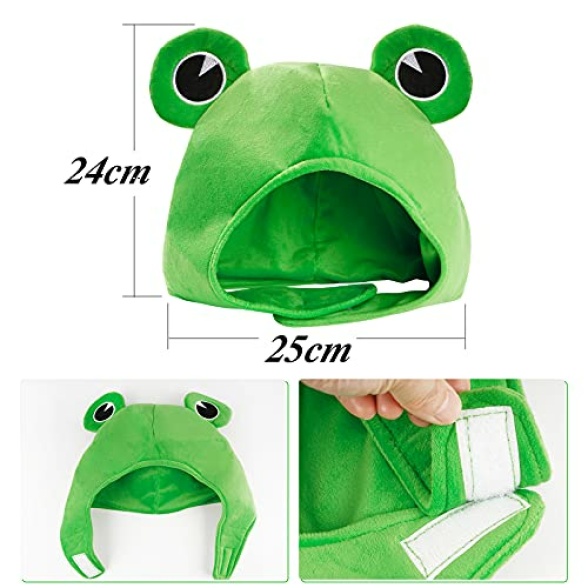 BHGT Frog Hat with Big Eyes Funny Costume Hat for Adults Novelty Hat Cartoon Plush Frog Headgear Cap Cute Cosplay Costume Dress Up Hat for Women Men Winter Festival Carnival Party Favor Photo Props - Image 4
