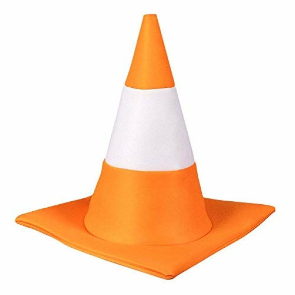 Boland 10235851 59 33007 Hat, Headpiece, Traffic Cones, Theme Party, Carnival, Orange White