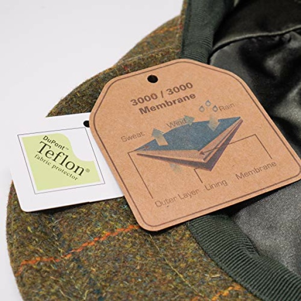 Borges & Scott Woodsman Flat Cap - Fully Waterproof â Yorkshire Tweed â 100% Wool Outer - Image 3