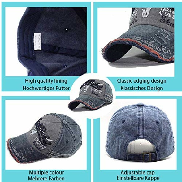 CheChury Cap Summer Cap Vintage Cotton Baseball Cap Unisex Distressed Snapback Trucker Hat - Image 5