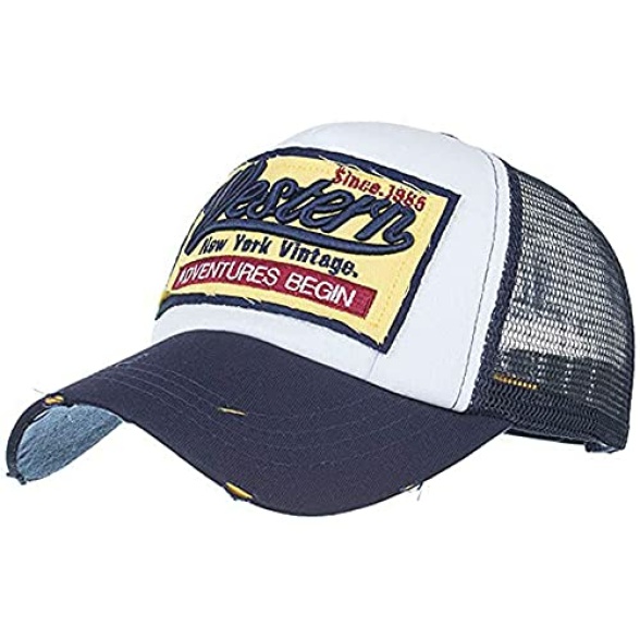 CheChury Unisex Baseball Cap Foldable Mesh Hats Vintage Trucker Cap Embroidered Distressed Casual Outdoor Sport Hats - Image 3