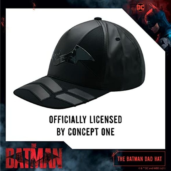 Concept One Unisex's Dc Comics The Batman Dad Hat, Armor Design Baseball Cap with Flat Brim, Black, One Size - Image 5