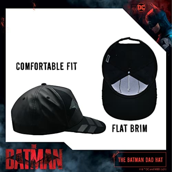Concept One Unisex's Dc Comics The Batman Dad Hat, Armor Design Baseball Cap with Flat Brim, Black, One Size - Image 6