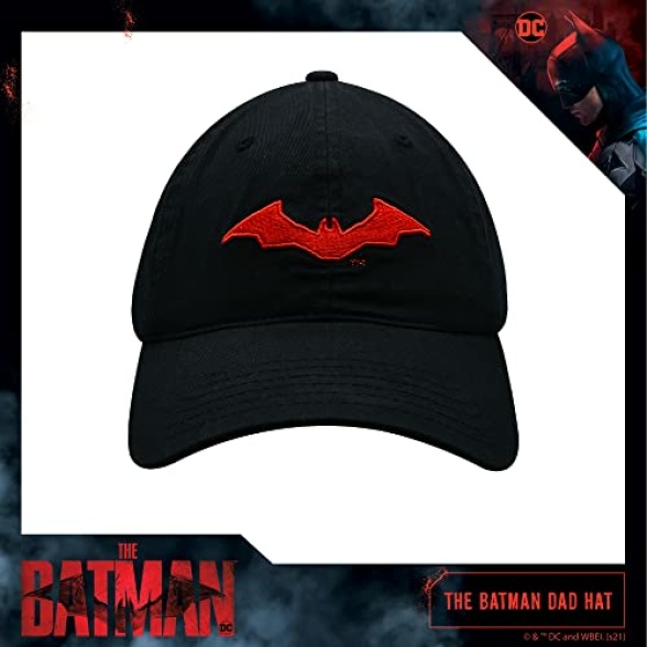 Concept One Unisex's The Batman Dad Hat, Embroidered Logo Baseball Cap with Flat Brim, Black, One Size - Image 3