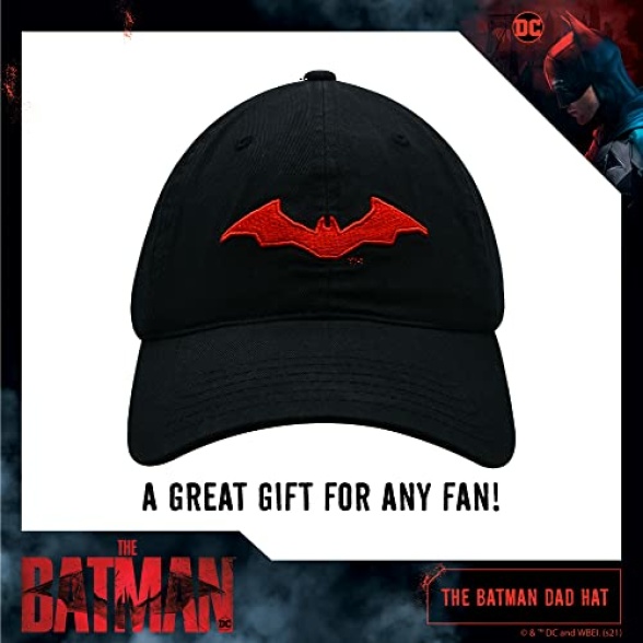 Concept One Unisex's The Batman Dad Hat, Embroidered Logo Baseball Cap with Flat Brim, Black, One Size - Image 7