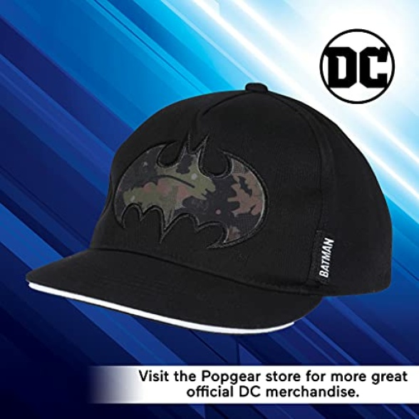 DC Comics Batman Camo Bat Baseball Cap, Kids, One Size, Black, Official Merchandise - Image 6