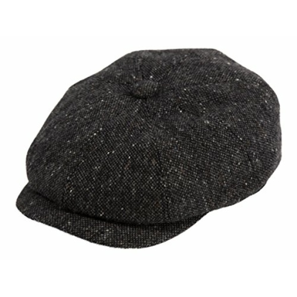 Gamble & Gunn ‘Ardura’ Unisex Flat Cap. 100% Irish Donegal Tweed Wool Hat, 8 Panel Design Newsboy Baker Style Hat with Button. Easy Care, Fully Lined, Fashionable Mens and Womens Caps