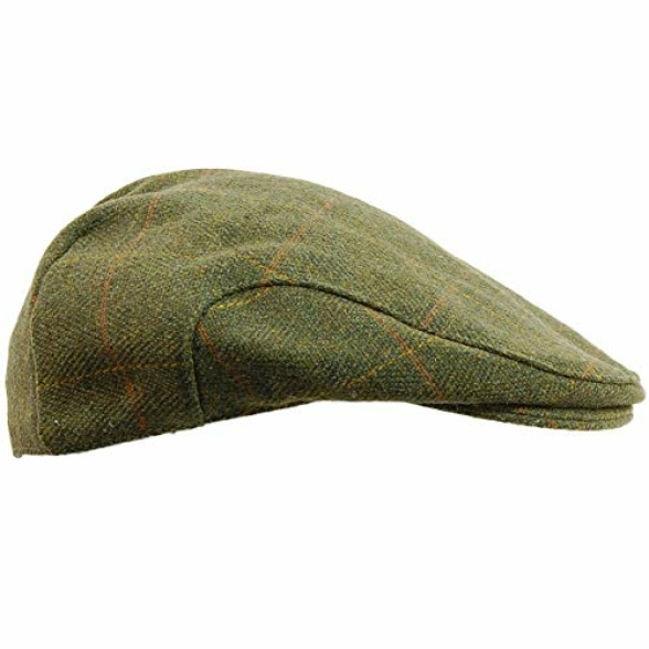 Game Mens Dark Derby Tweed Flat Cap Teflon Coated Sizes XS - XXL
