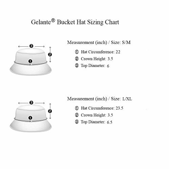 Gelante 100% Cotton Packable Fishing Hunting Summer Travel Bucket Cap Hat, 2pcs Black & White - Image 6