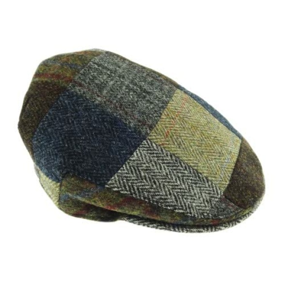 Genuine Harris Tweed Patch Flat Cap Men and Women Made by Glen Appin of Scotland, Similar to Irish Tweed