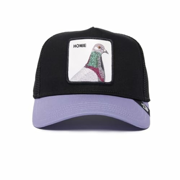 Goorin Bros. Pigeon Homie Black Purple Adjustable Trucker Cap - Image 3