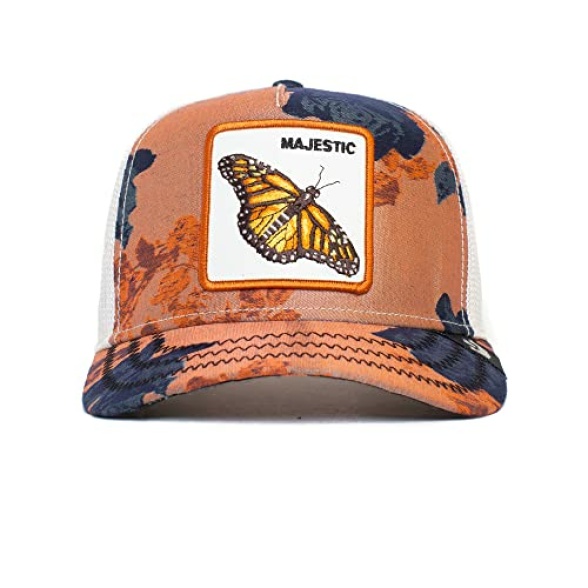 Goorin Bros. The Farm Kaleidoscope Collection Unisex Adjustable Trucker Cap, Orange (Monarchy of Roses), One Size - Image 3