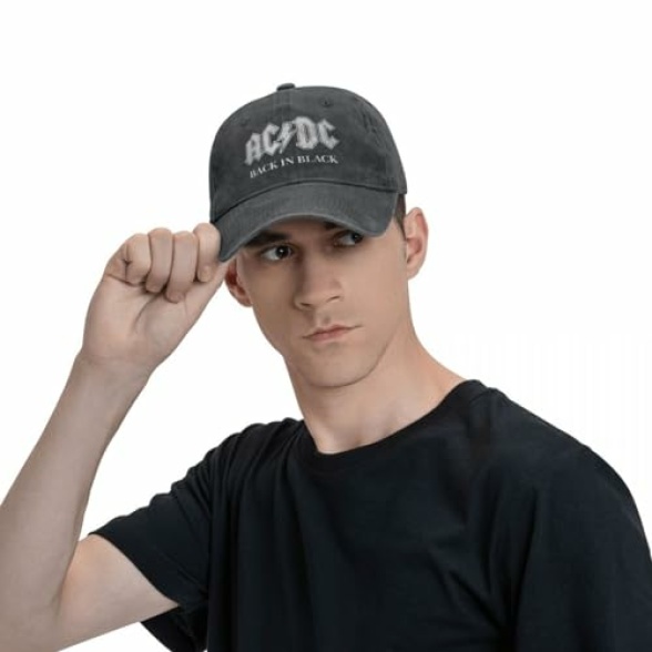 Hat Fashion Hip Hop AC-DC Back in Black Unisex Baseball Cap Distressed Washed Cap Fashion Outdoor Running Golf Snapback Hat Birthday Gift - Image 5