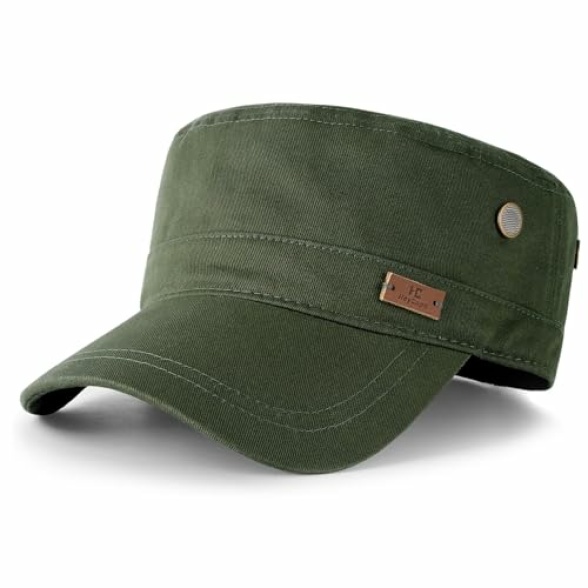 Military Hats for Men - Army Cadet Patrol Cap Short Brim Flat Top Hat Summer Breathable Adjustable - Image 3