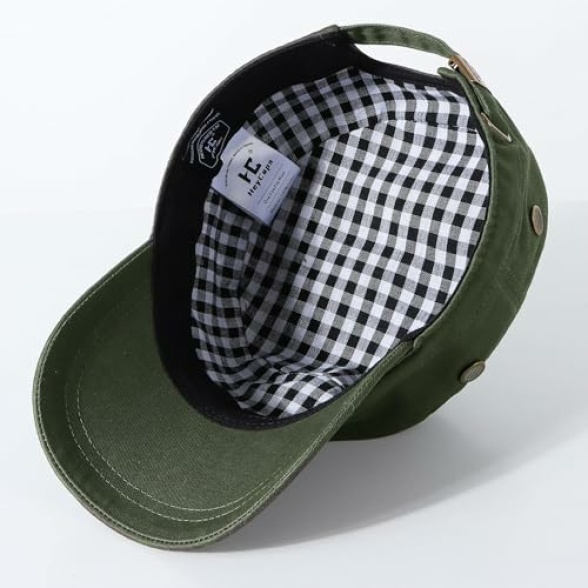 Military Hats for Men - Army Cadet Patrol Cap Short Brim Flat Top Hat Summer Breathable Adjustable - Image 4