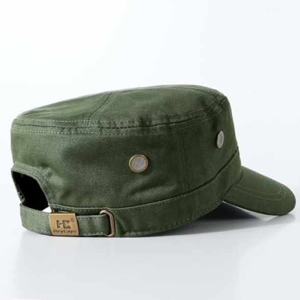 Military Hats for Men - Army Cadet Patrol Cap Short Brim Flat Top Hat Summer Breathable Adjustable - Image 5