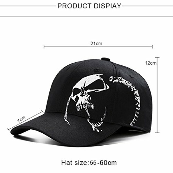 Himozoo Men‘s Baseball Cap 100% Cotton Outdoor Sports Cap Cool Skull Snapback Hats for Men Women - Image 7