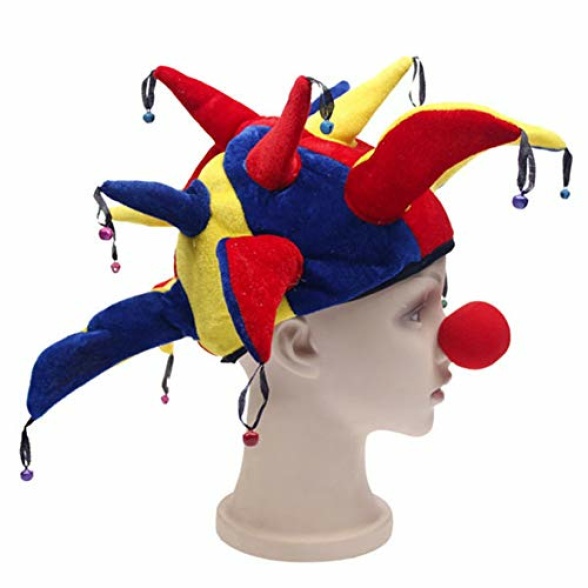 IBLUELOVER Clown Costume Hat With Nose Multi-color Halloween Costume Party Props Funny Clown Hat Clown Nose Festival Party Adults Kids Clown Accessories - Image 7