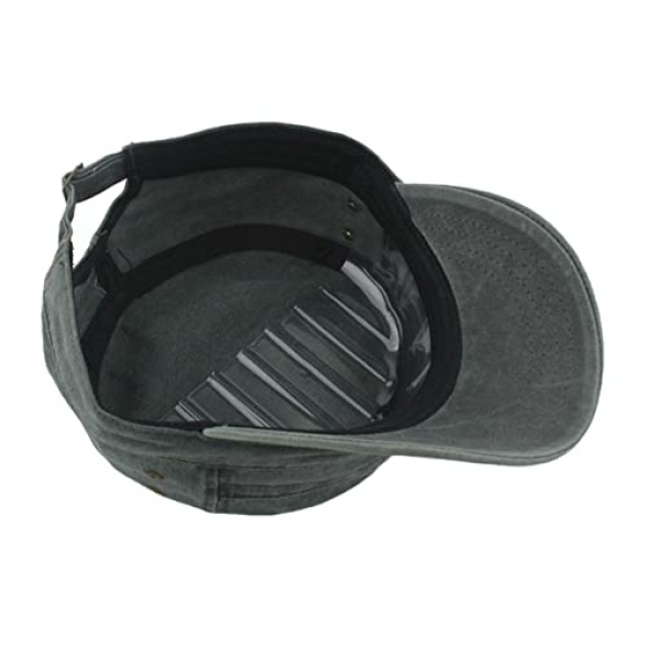 Inlefen Men Classic Washed Cotton Vintage Army Hat Lightweight Adjustable Outdoor Sport Baseball Caps - Image 3
