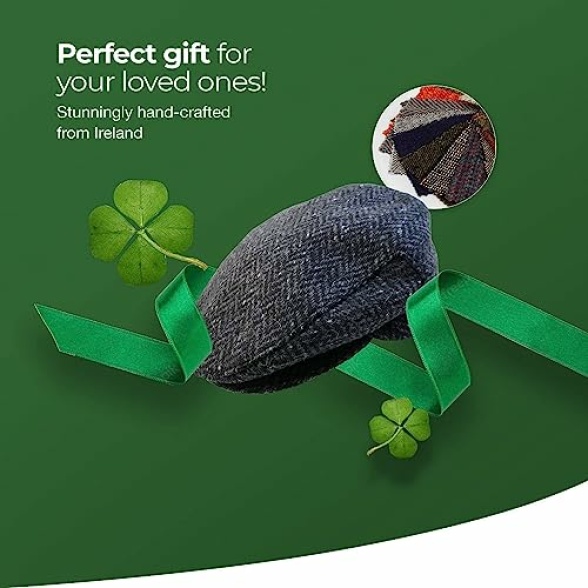 Irish Touring Cap Made in Ireland Fitted Slim Fit Genuine Tweed - Image 4