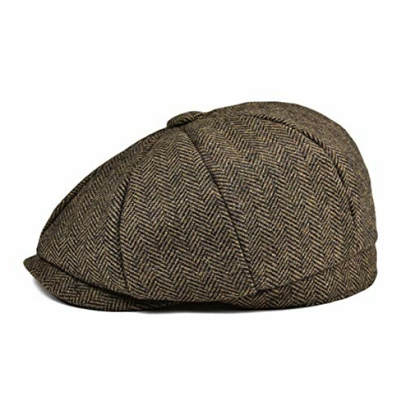 JANGOUL Boys Vintage Newsboy Cap Tweed Flat Beret Cabbie Hat for Kids Toddler Pageboy - Image 4
