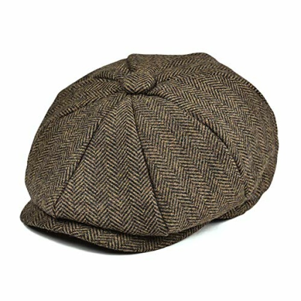 JANGOUL Boys Vintage Newsboy Cap Tweed Flat Beret Cabbie Hat for Kids Toddler Pageboy
