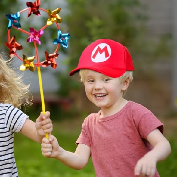 LGQHCE Marrio Baseball Cap, 2PCS Marrio Children Sun Hat Cartoon Adjustable Baseball Cap Cartoon Peaked Cap Flat Brim Baseball Cap Hat Summer Accessories Gifts for Children's 2 to 8 Years Old Black - Image 8