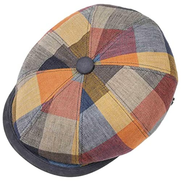 Lierys City Bic Leather Piping Flat Cap Men - Made in Italy hat Newsboy Men´s with Peak, Lining Spring-Summer - Image 3