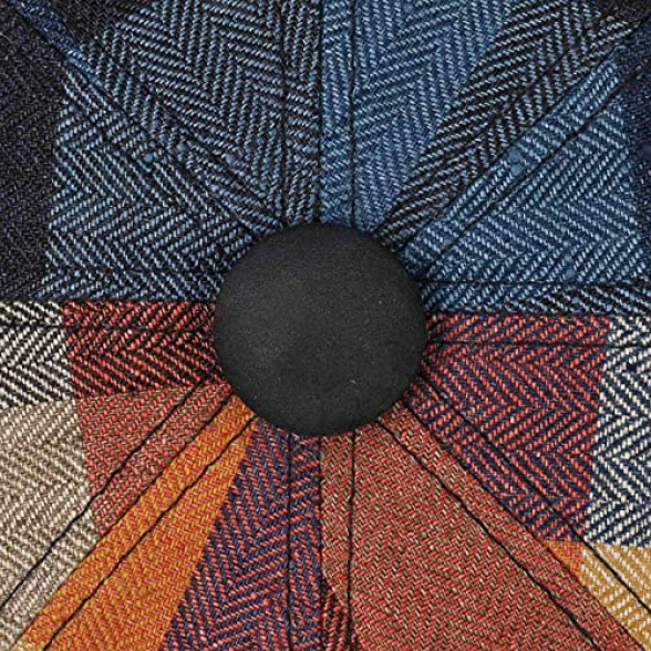 Lierys City Bic Leather Piping Flat Cap Men - Made in Italy hat Newsboy Men´s with Peak, Lining Spring-Summer - Image 6