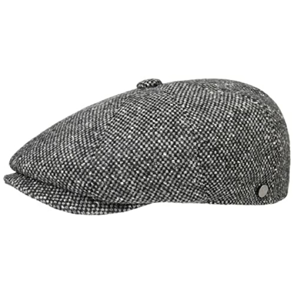 Lierys Ladies'/Men's Tweed Winter Peaked Cap - Italian-Made Flat Cap - New-Wool Cap - Flecked Winter hat with Inner Lining - Fall/Winter Flat Cap - Ivy Cap