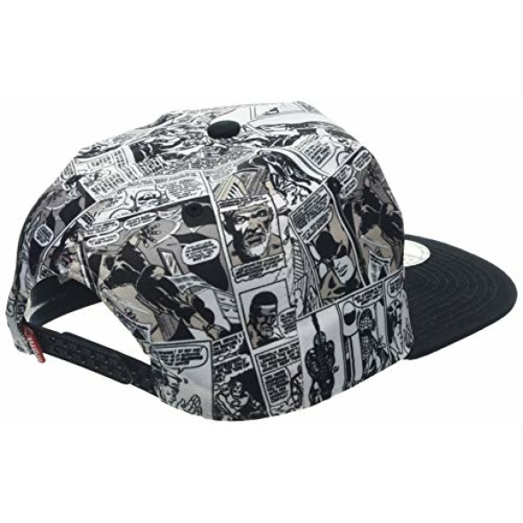Marvel Logo and Comic Pattern Snapback Baseball Cap, Grey (Grey Grey), One Size - Image 3