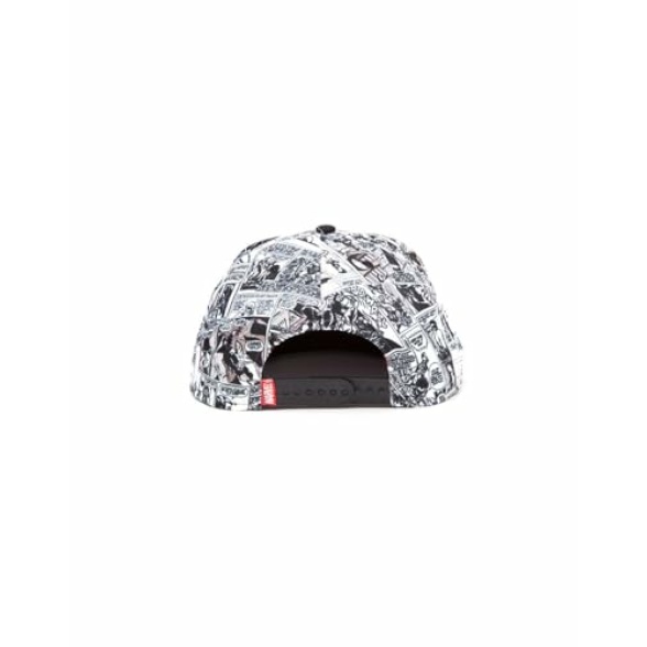 Marvel Logo and Comic Pattern Snapback Baseball Cap, Grey (Grey Grey), One Size - Image 5