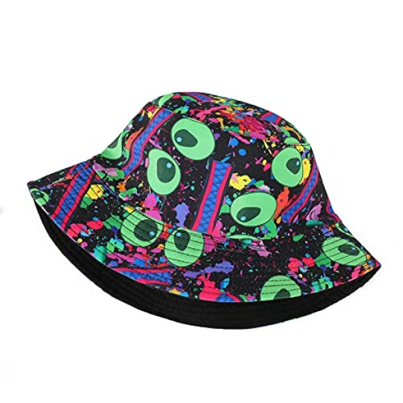 MengPa Unisex Bucket Hat Summer Travel Sun Fisherman Hats Reversible (Graffiti-Eye) UK2662-6-Q - Image 3