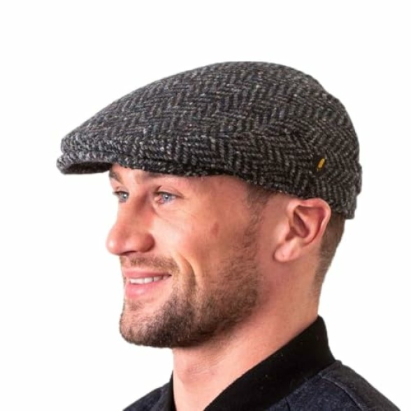 Men’s Flat Cap 100% Irish Wool Newsboy Hat Classic Scally Ivy Irish Made Cap