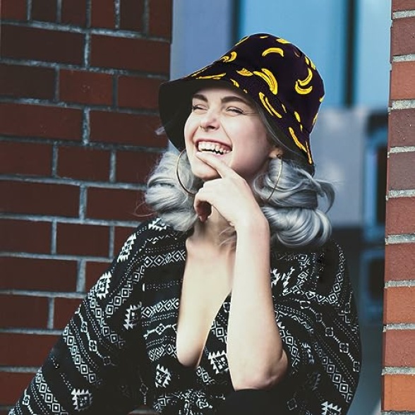 Everyday Cute Style Cappello A Secchiello Unisex – Giallo Limone, Con Stampa Frutta, Leggero Per Estate