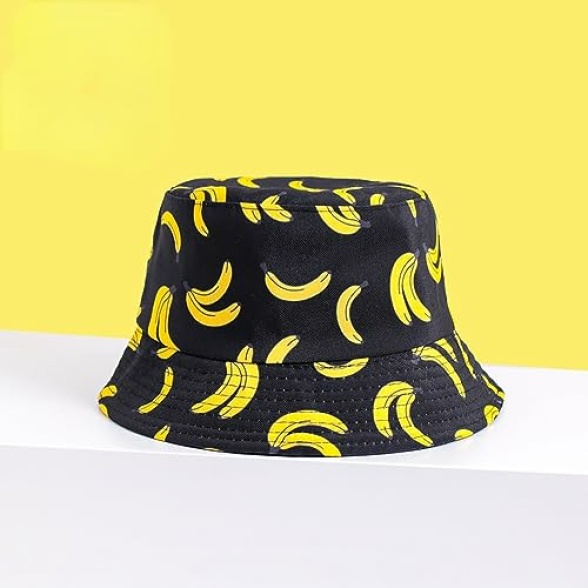 SKHAOVS 2 Pieces Fashion Beach Sun Cap Funny Disco Bucket Hats Fruit Print Reversible Retro 80s Bucket Hat Women Men Double-Side-Wear Outdoor Fisherman Hat for Hip Hop Party Summer Travel - Image 8