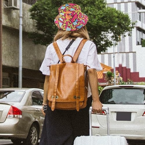 SKHAOVS 2 Pieces Funny Disco Bucket Hats Fashion Beach Sun Cap Unisex Print Reversible Retro 80s Bucket Hat for Women Men Double-Side-Wear Outdoor Fisherman Hat for Hip hop Party Summer Travel - Image 6