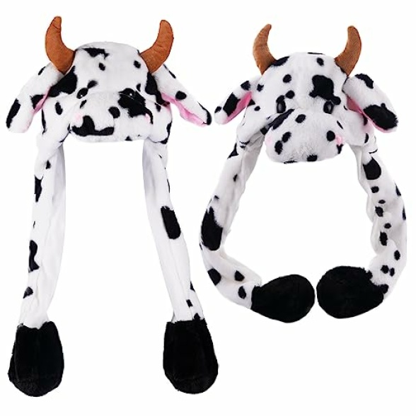 SUNHUITOY Animal Hat Plush Ears Moving Jumping Dress Up Cosplay Party Christmas Holiday Cute Ear Flap Cap for Kids Adults - Image 5