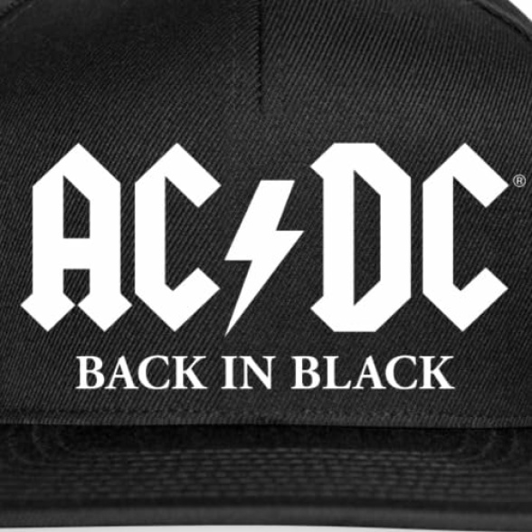 Spreadshirt AC/DC Back in Black Album White Logo Snapback Cap - Image 3