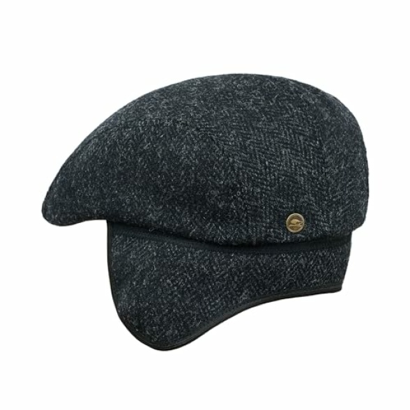 Sterkowski Norte Scally Cap | Harris Tweed Flat Cap with Earflap for Men and Women | Warm Traditional Peaked Cap with Earflaps - Image 3