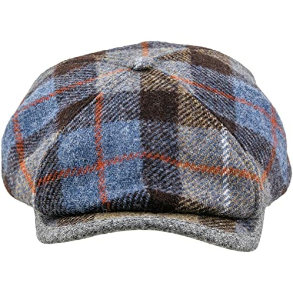 Sterkowski Rambler | Harris Tweed Mens Flat Cap | Classic 4 Panel Applejack Newsboy Cap with Lining - Image 4