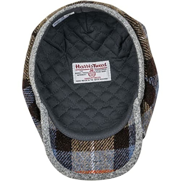 Sterkowski Rambler | Harris Tweed Mens Flat Cap | Classic 4 Panel Applejack Newsboy Cap with Lining - Image 5
