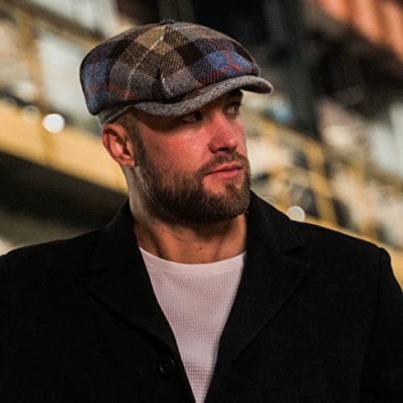 Sterkowski Rambler | Harris Tweed Mens Flat Cap | Classic 4 Panel Applejack Newsboy Cap with Lining - Image 6